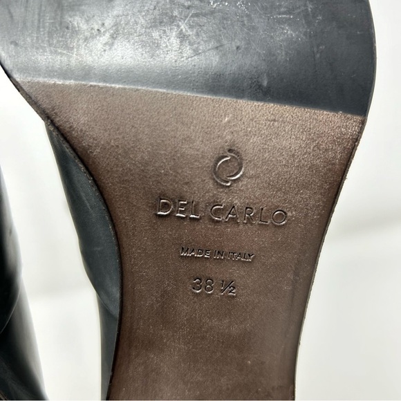 Del Carlo Dark Gray Heeled Oxford Style Round Toe Loafer Size 38.5 (US Size 8.5) - Picture 10 of 12